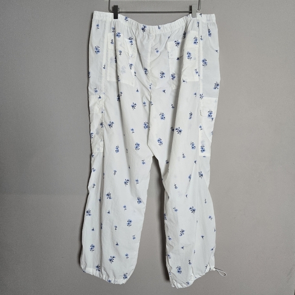 Victoria's Secret Pink White Floral Parachute Cargo Pants Balloon Barrel XXL - Picture 4 of 10